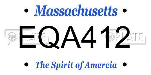 EQA412 Massachusetts License Plate