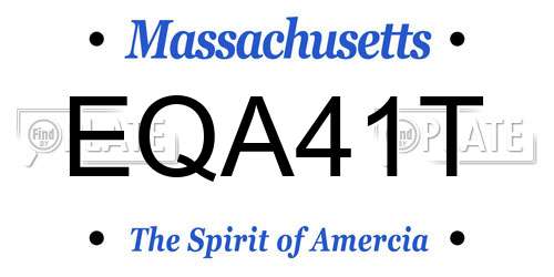EQA41T Massachusetts License Plate