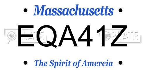 EQA41Z Massachusetts License Plate