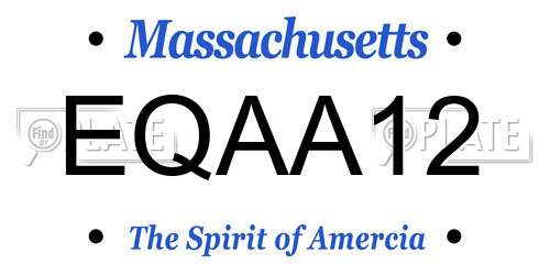 EQAA12 Massachusetts License Plate