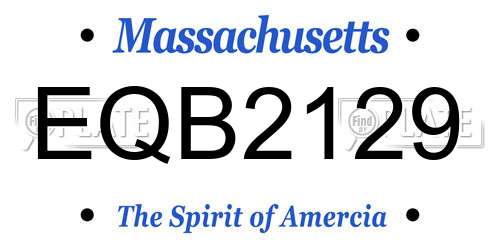 EQB2129 Massachusetts License Plate