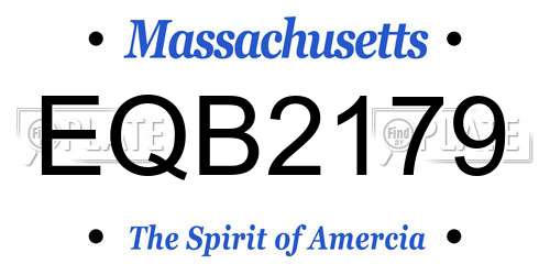 EQB2179 Massachusetts License Plate