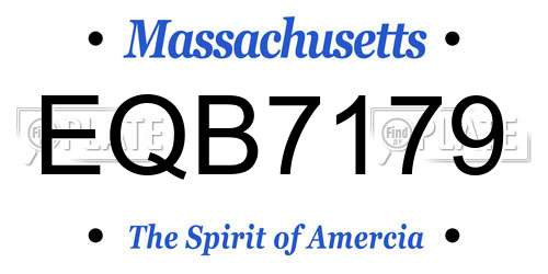EQB7179 Massachusetts License Plate