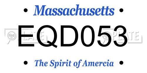 EQD053 Massachusetts License Plate