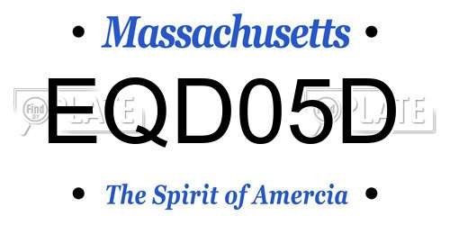 EQD05D Massachusetts License Plate