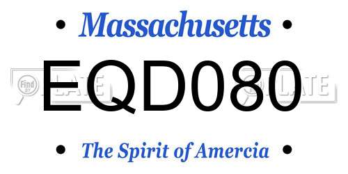 EQD080 Massachusetts License Plate