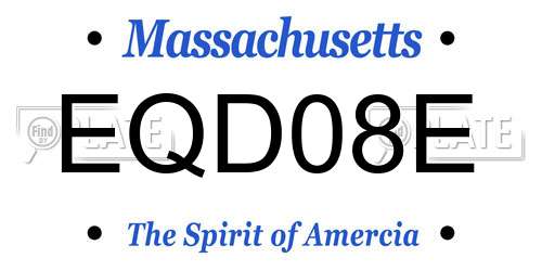EQD08E Massachusetts License Plate