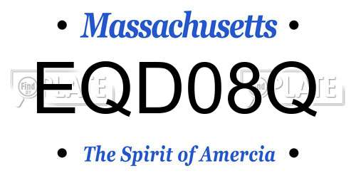 EQD08Q Massachusetts License Plate