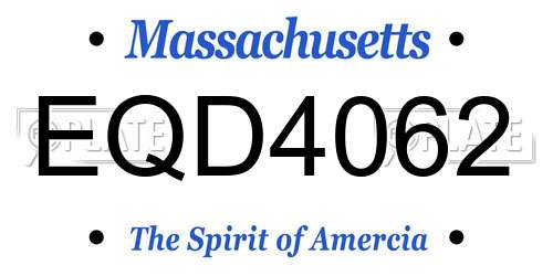 EQD4062 Massachusetts License Plate