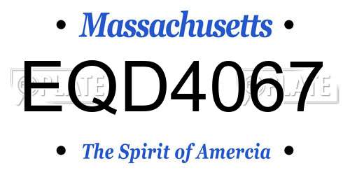 EQD4067 Massachusetts License Plate