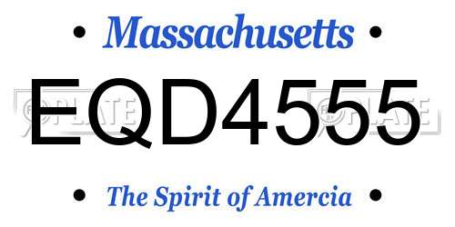 EQD4555 Massachusetts License Plate