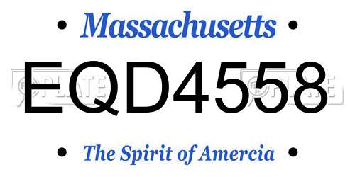 EQD4558 Massachusetts License Plate