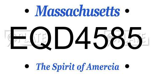 EQD4585 Massachusetts License Plate