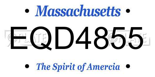 EQD4855 Massachusetts License Plate