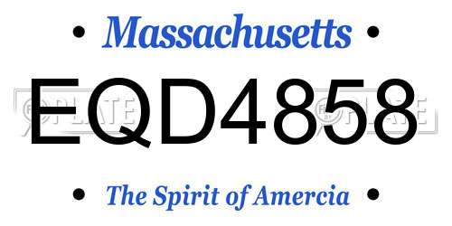 EQD4858 Massachusetts License Plate