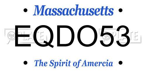EQDO53 Massachusetts License Plate
