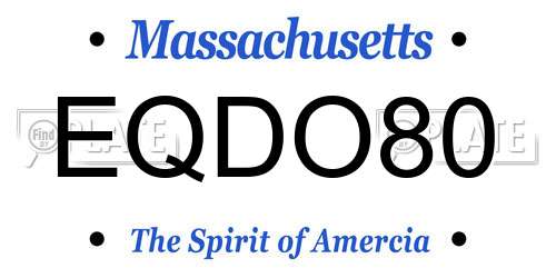EQDO80 Massachusetts License Plate