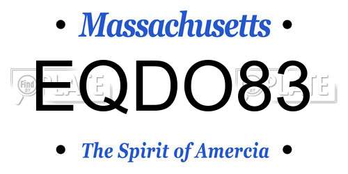 EQDO83 Massachusetts License Plate