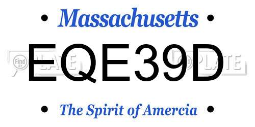 EQE39D Massachusetts License Plate