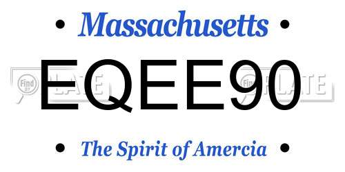 EQEE90 Massachusetts License Plate
