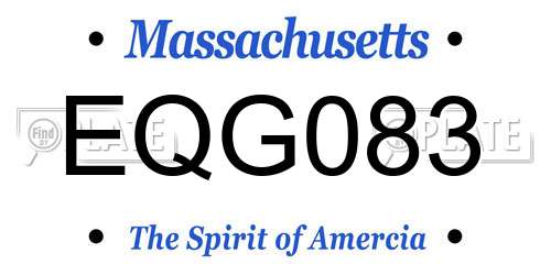 EQG083 Massachusetts License Plate