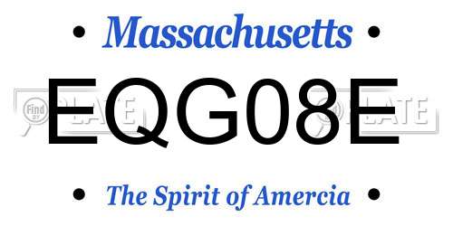 EQG08E Massachusetts License Plate