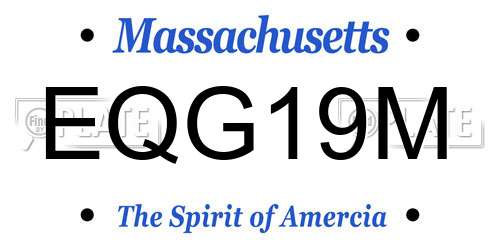 EQG19M Massachusetts License Plate
