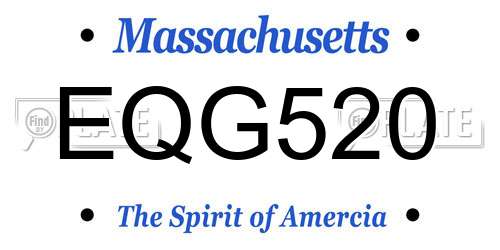 EQG520 Massachusetts License Plate