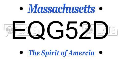 EQG52D Massachusetts License Plate