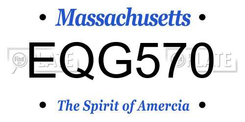 EQG570 Massachusetts License Plate