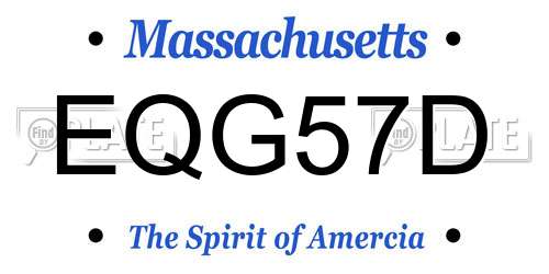 EQG57D Massachusetts License Plate