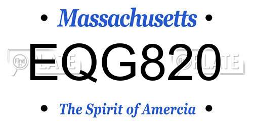 EQG820 Massachusetts License Plate
