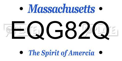 EQG82Q Massachusetts License Plate