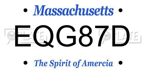 EQG87D Massachusetts License Plate