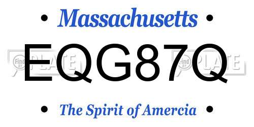 EQG87Q Massachusetts License Plate
