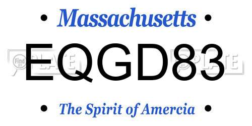 EQGD83 Massachusetts License Plate
