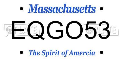 EQGO53 Massachusetts License Plate