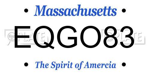 EQGO83 Massachusetts License Plate