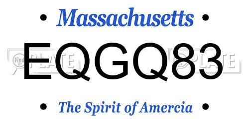 EQGQ83 Massachusetts License Plate