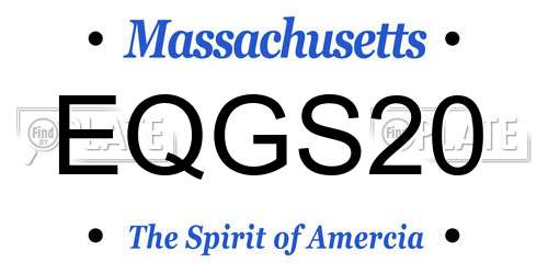 EQGS20 Massachusetts License Plate