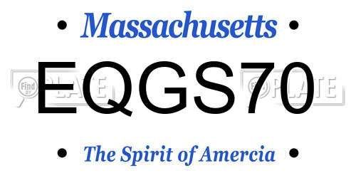 EQGS70 Massachusetts License Plate