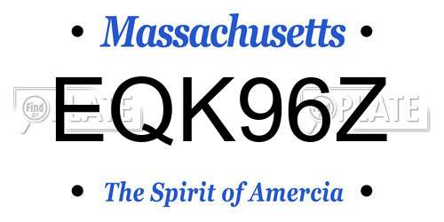 EQK96Z Massachusetts License Plate
