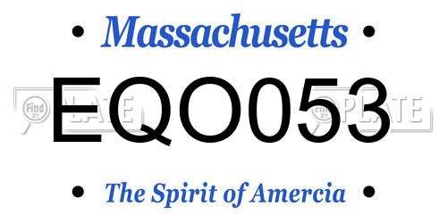 EQO053 Massachusetts License Plate