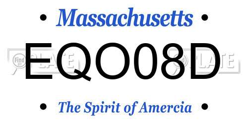 EQO08D Massachusetts License Plate