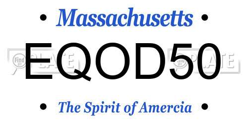 EQOD50 Massachusetts License Plate