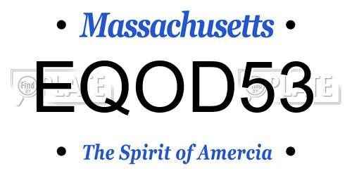 EQOD53 Massachusetts License Plate