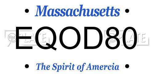 EQOD80 Massachusetts License Plate