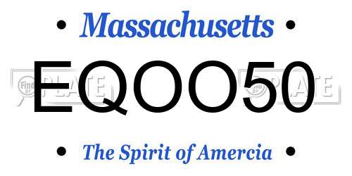 EQOO50 Massachusetts License Plate