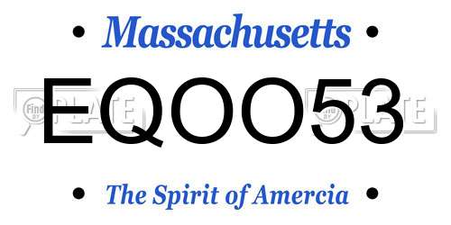 EQOO53 Massachusetts License Plate