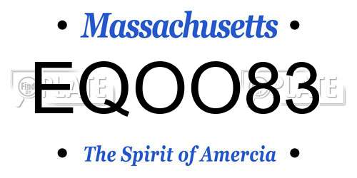 EQOO83 Massachusetts License Plate